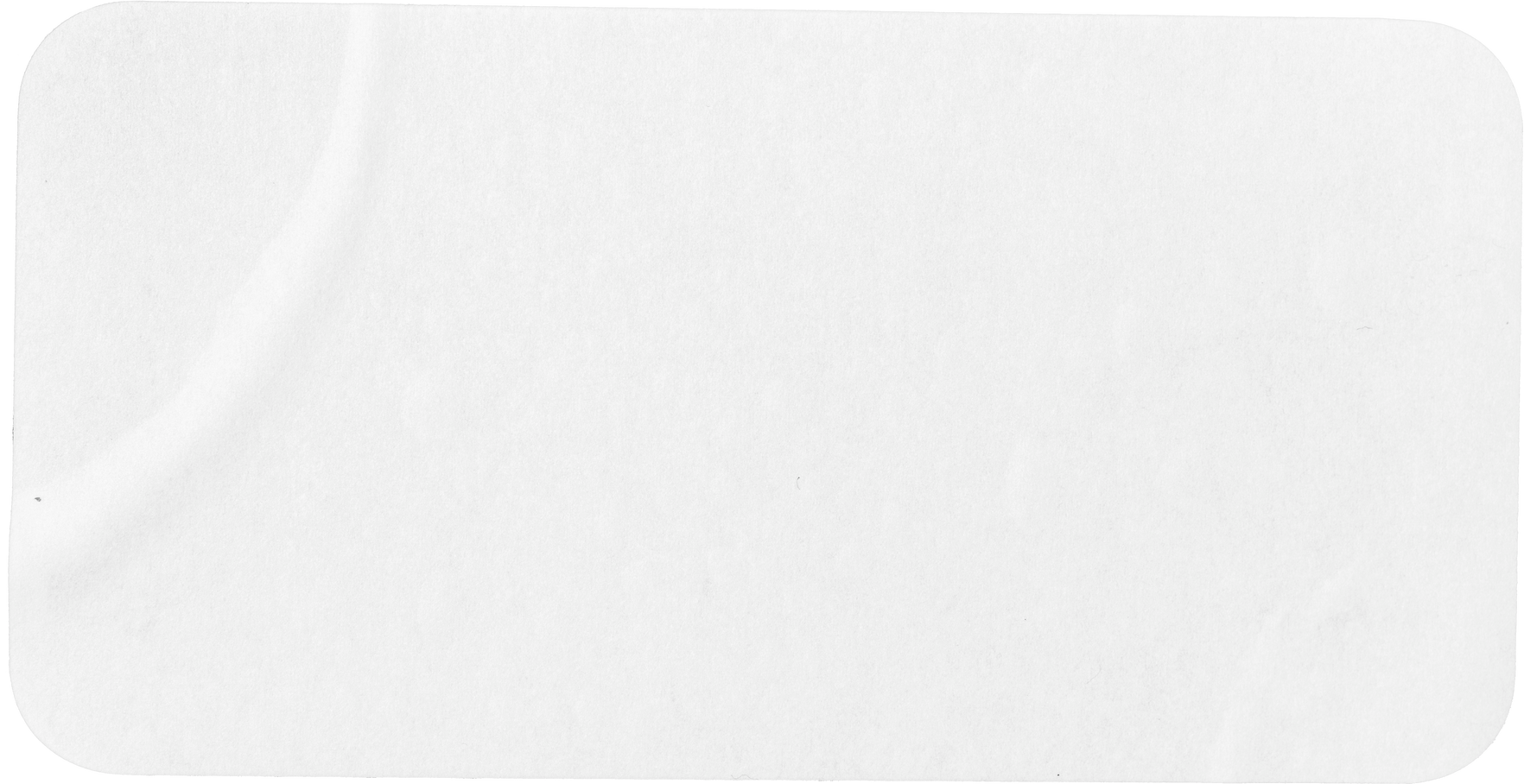 Blank white sticker rectangle shape Crumpled paper